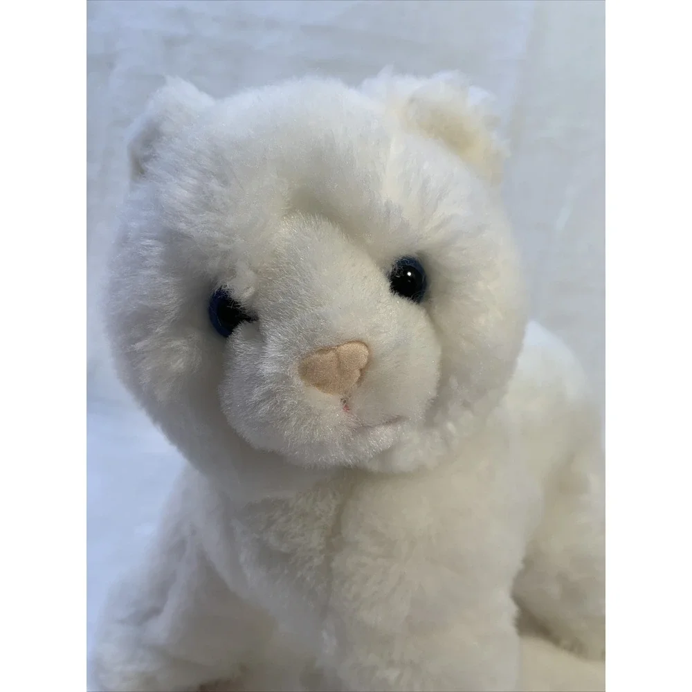 2000 Toys R Us Animal Alley White Kitty‎ CAT Plush Stuffed Kitten Blue Eyes EUC